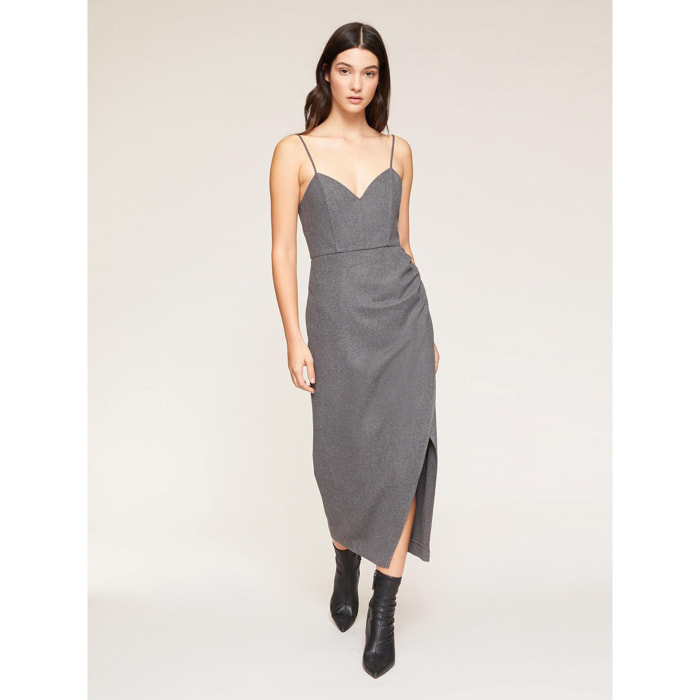 Motivi - Vestido bustier de franela - Gris