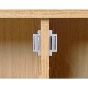 Nagato - buffet bas - cannage et effet bois - 2 portes - 100 cm - Bois / Noir