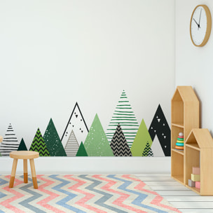 Stickers muraux enfants - Décoration chambre bébé - Autocollant Sticker mural géant enfant montagnes scandinaves DARKA