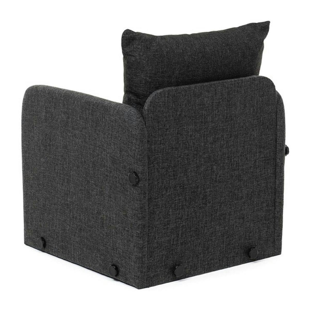 Fauteuil convertible gris foncé lin couchage 200 cm ORURO