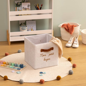 Panier de rangement Fluffy blanc 29x29cm