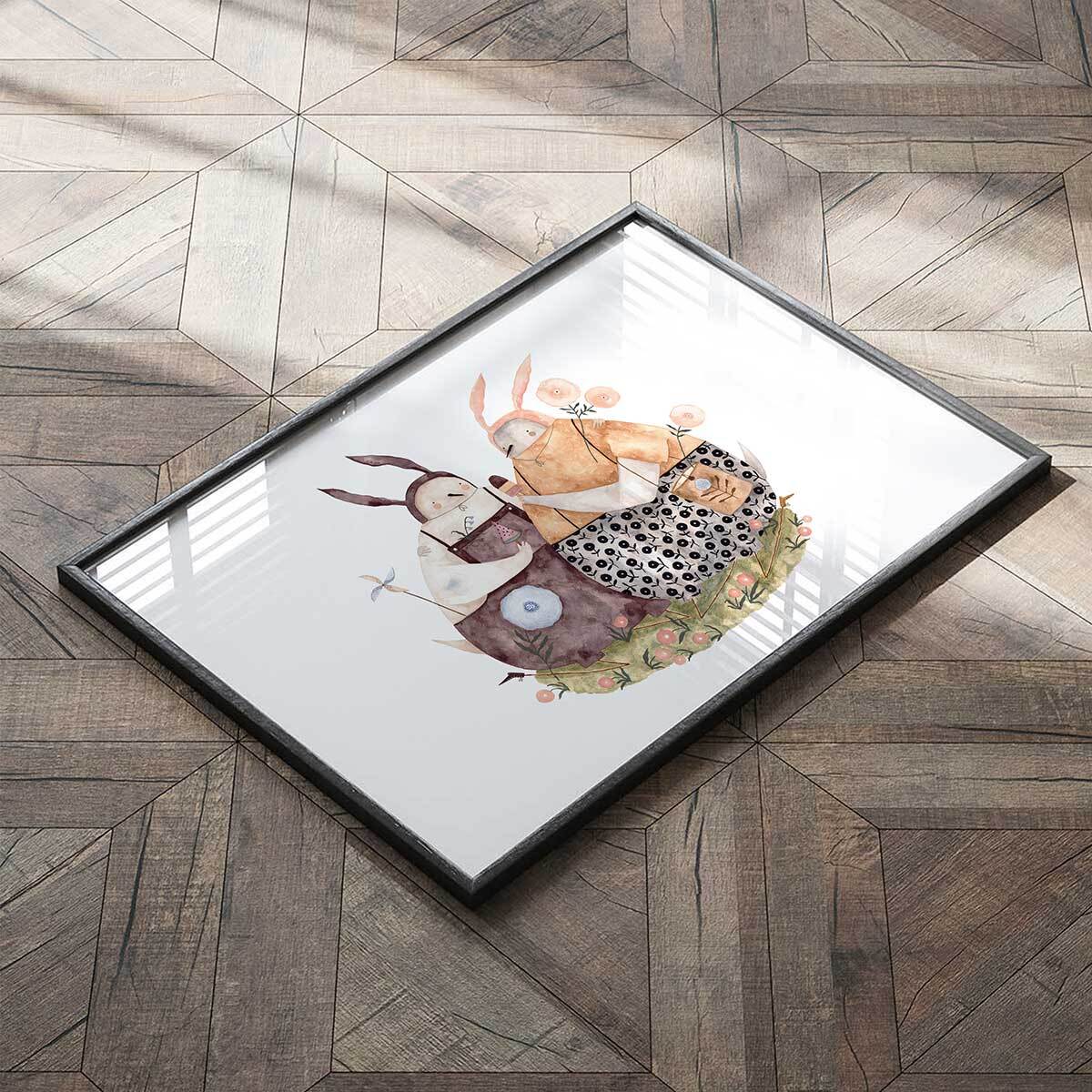 Affiche enfant oiseaux et crème glacée  Affiche seule