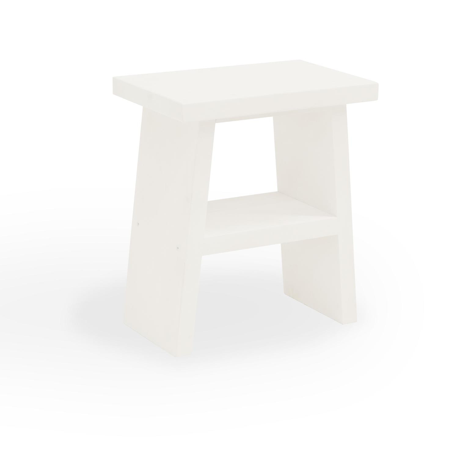 Table de chevet ou table d'appoint en bois massif 45x39cm en blanc Hauteur: 45 Longueur: 39 Largeur: 25