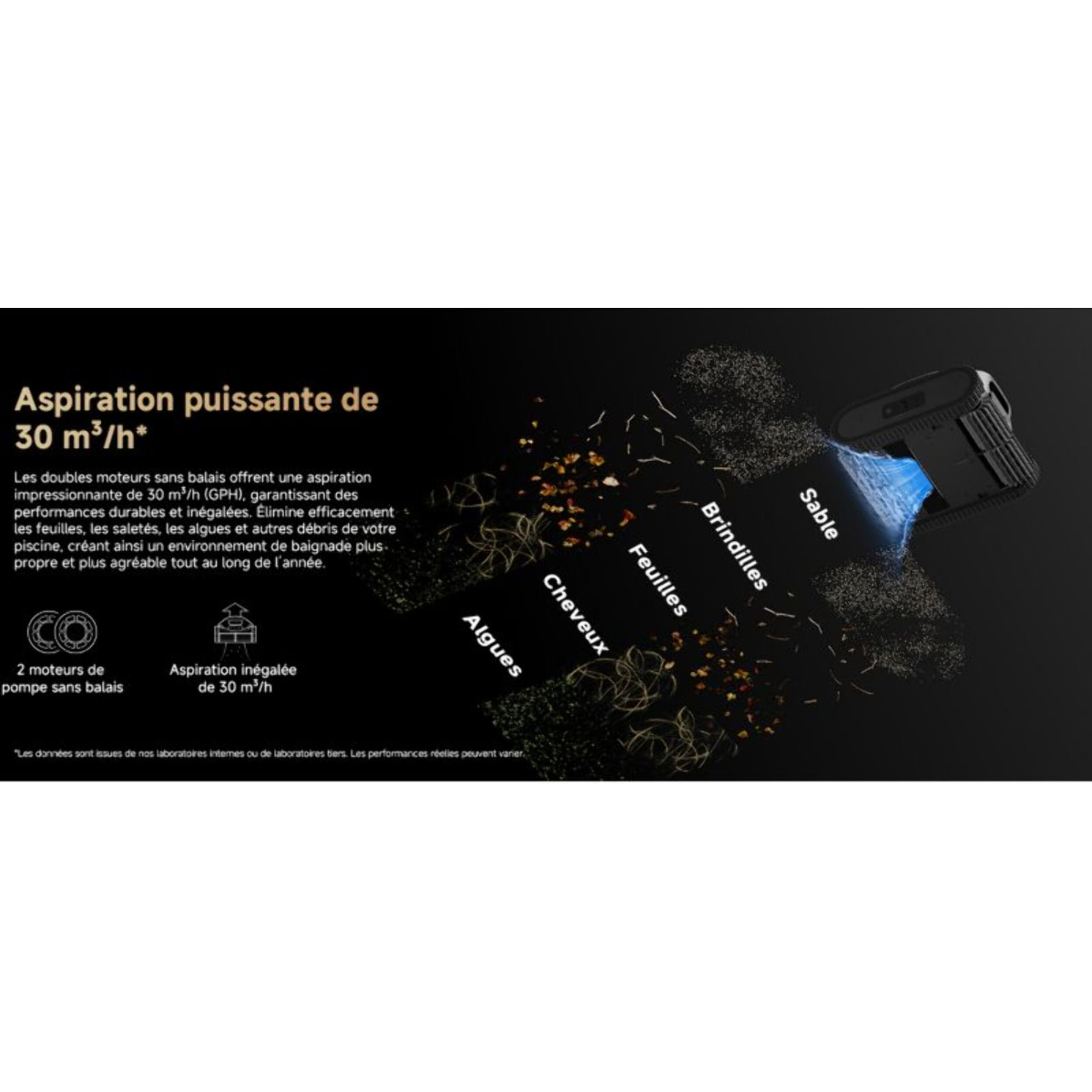 Robot piscine DREAME Z1 Pro sans fil - fond, parois, ligne d'eau - jusqu'à 200m²