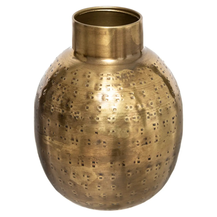 Vase "Oasis" métal martelé doré H15cm