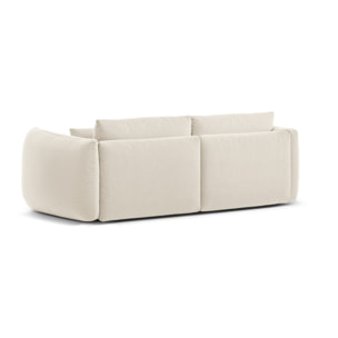 Canapé modulable "Maurie" 3 places en chenille ivoire