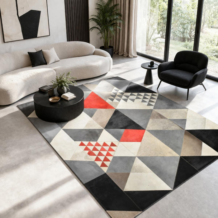 Tapis en cuir assemblé et cousu à la main BACO