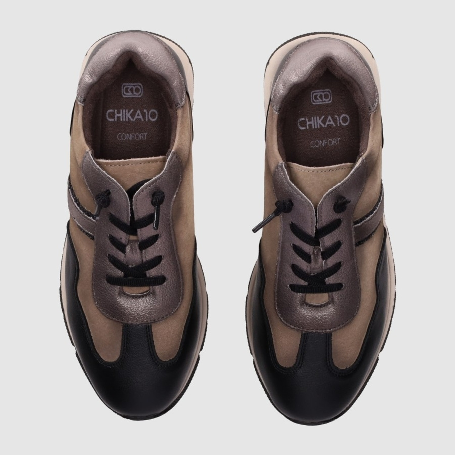 Deportivos de Piel - Negro - Tacón: Bajo