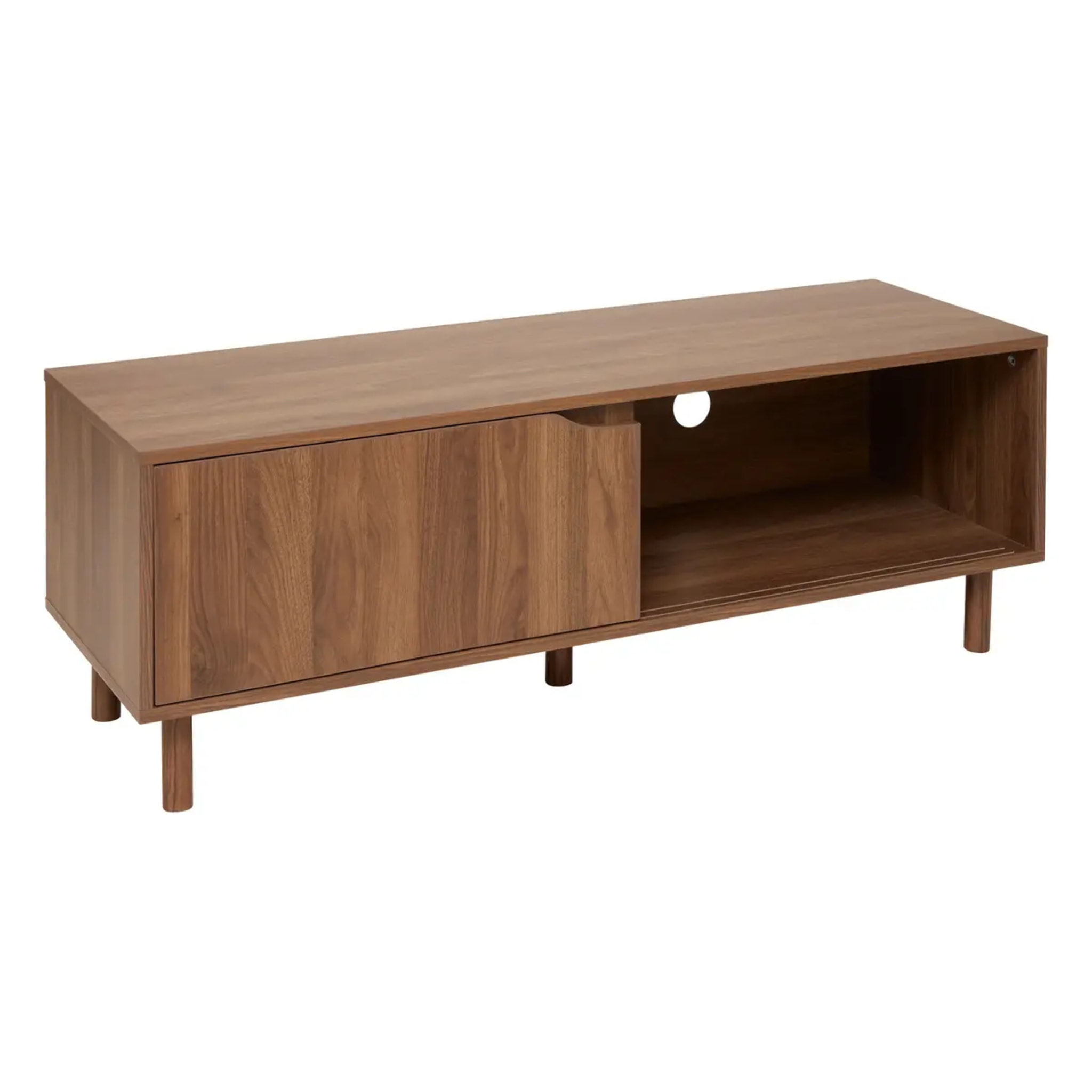 Meuble TV 2 étagères Slidy bois foncé