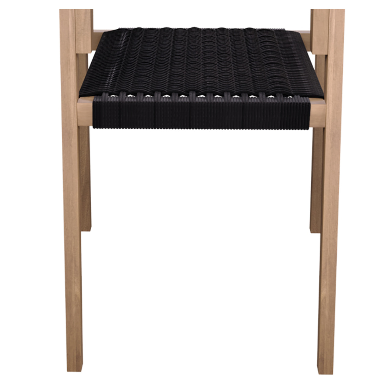 Lot de 2 chaises de jardin empilables en teck et corde tressée - Kapua