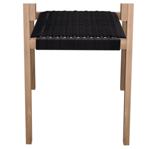 Lot de 2 chaises de jardin empilables en teck et corde tressée - Kapua