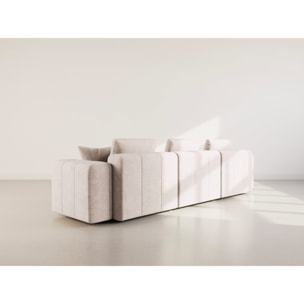Colette - Canapé modulable 3 places en velours texturé - Beige