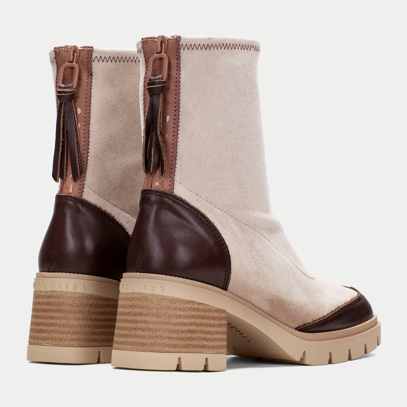 Botin Everest Marron milk 5 cm