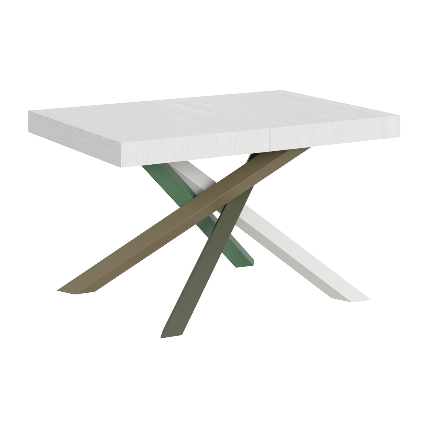 Table extensible 90x130/234 cm Volantis Frêne Blanc cadre 4/A