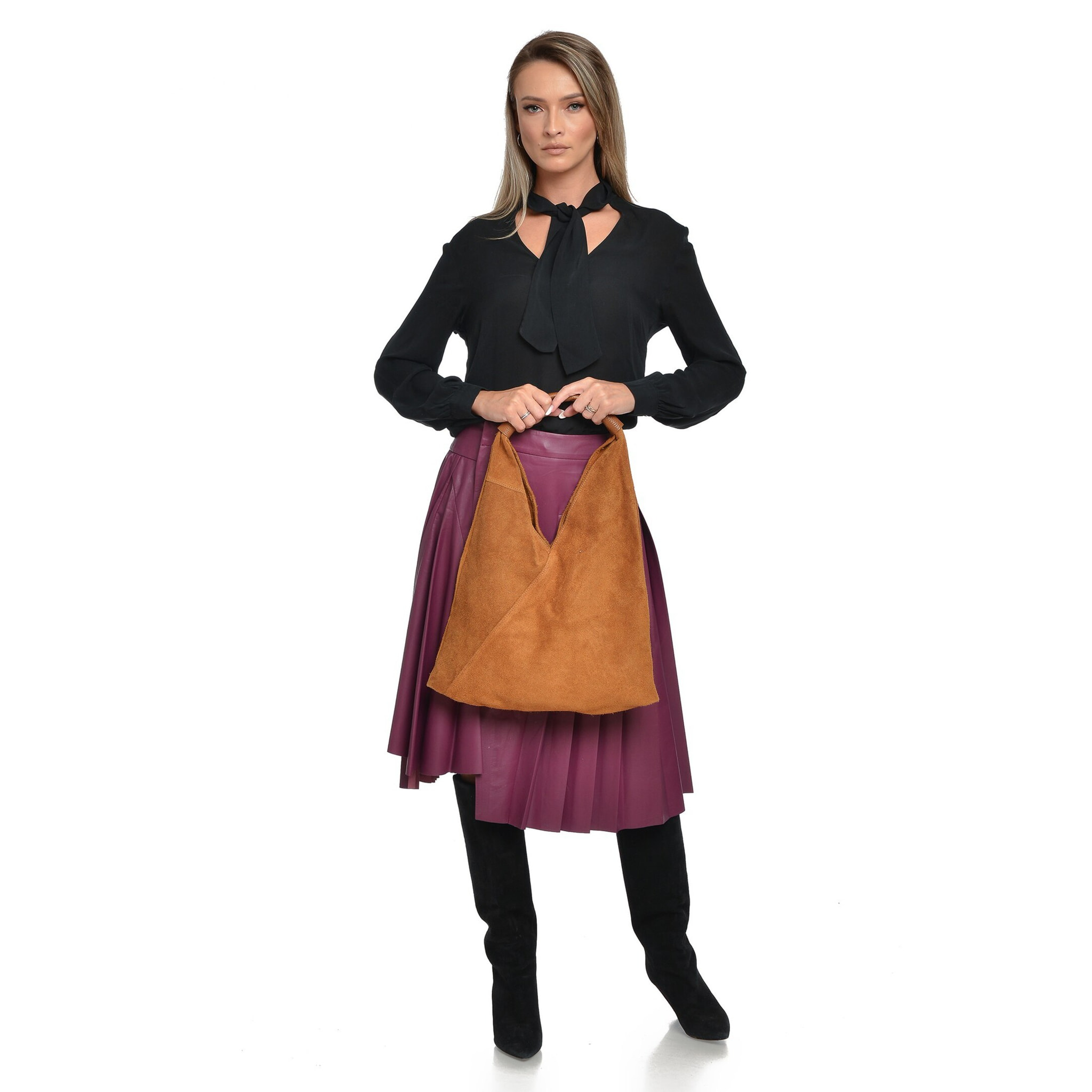 Borsa a tracolla Anna Luchini Cammello