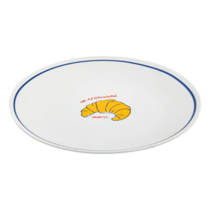 Lot de 6 assiettes dessert Fra ronde D.19cm bleu