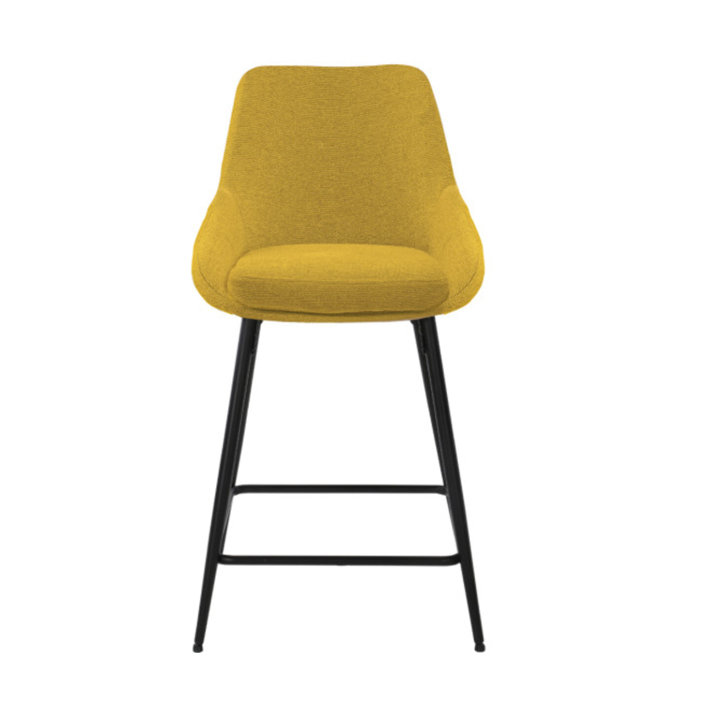 Chaise de bar en tissu avec pieds évasés en métal noir - MONDO