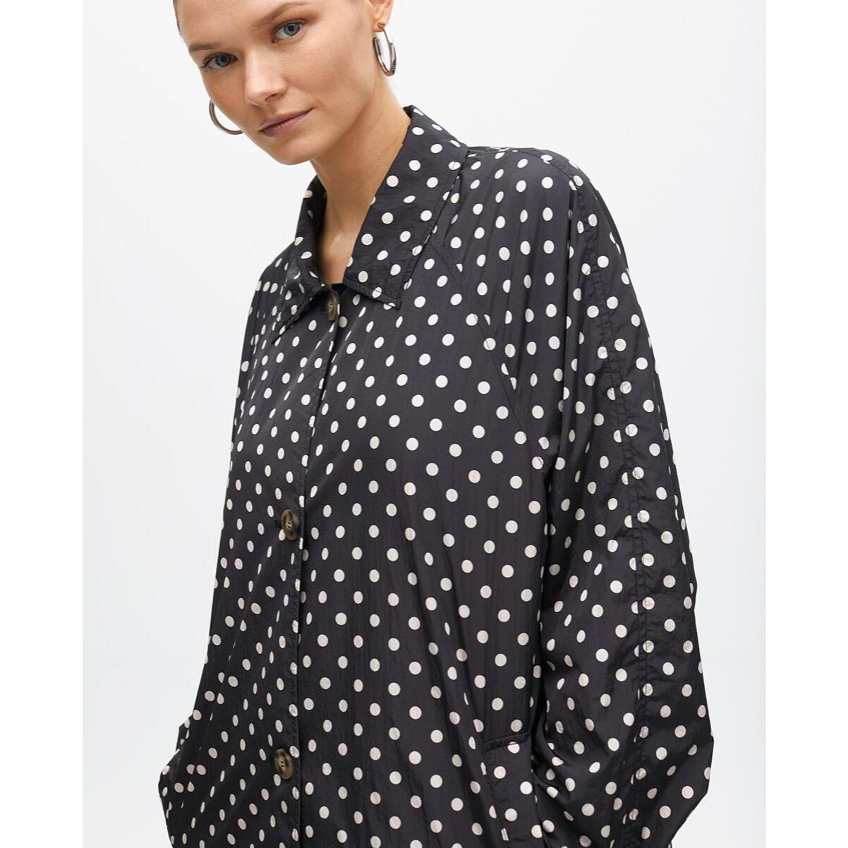 Parka leggero lungo a pois