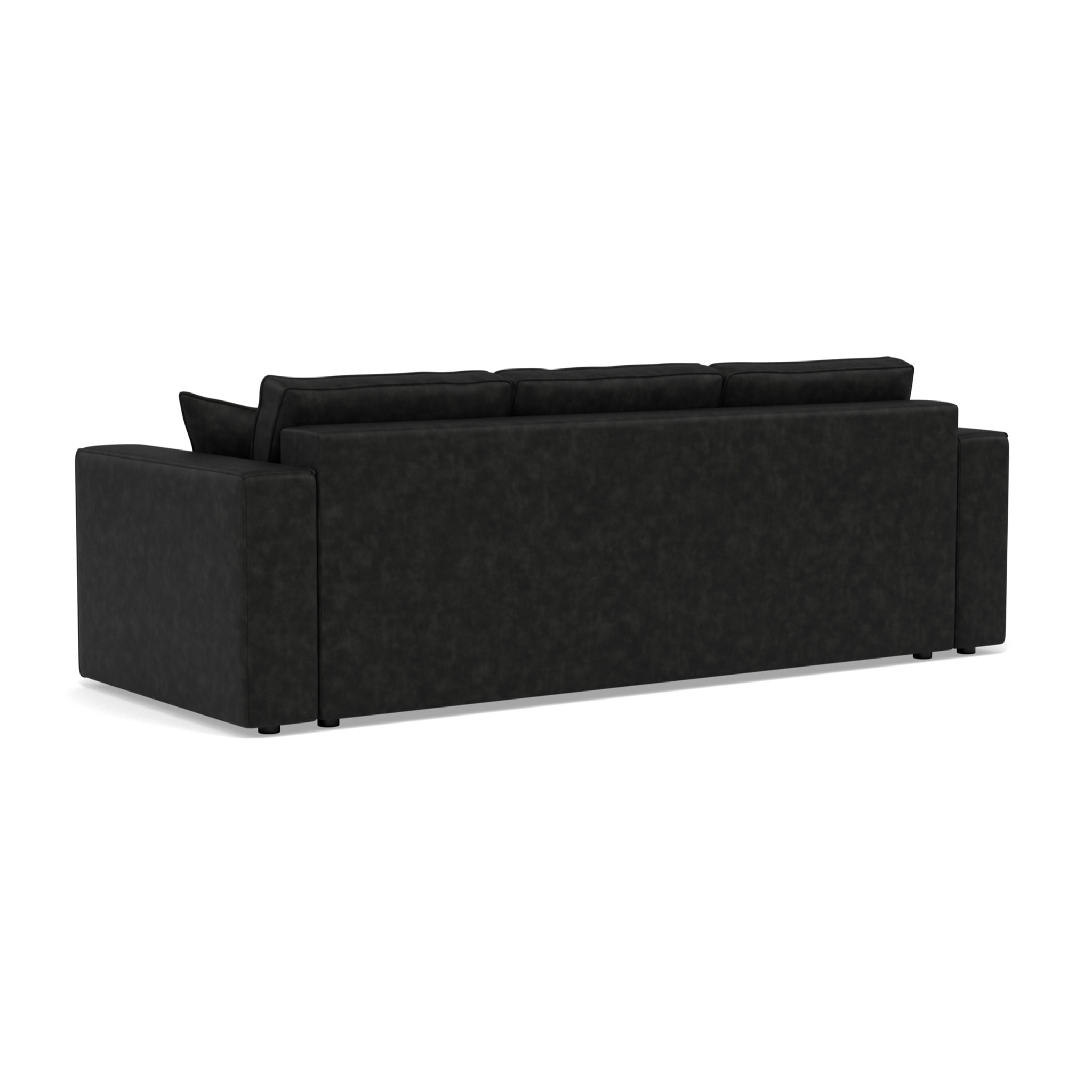 Topaze - canapé droit 3 places convertible avec coffre en simili - Noir