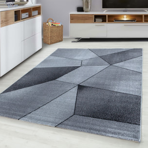 BETA - Tapis de salon à motif géométrique gris