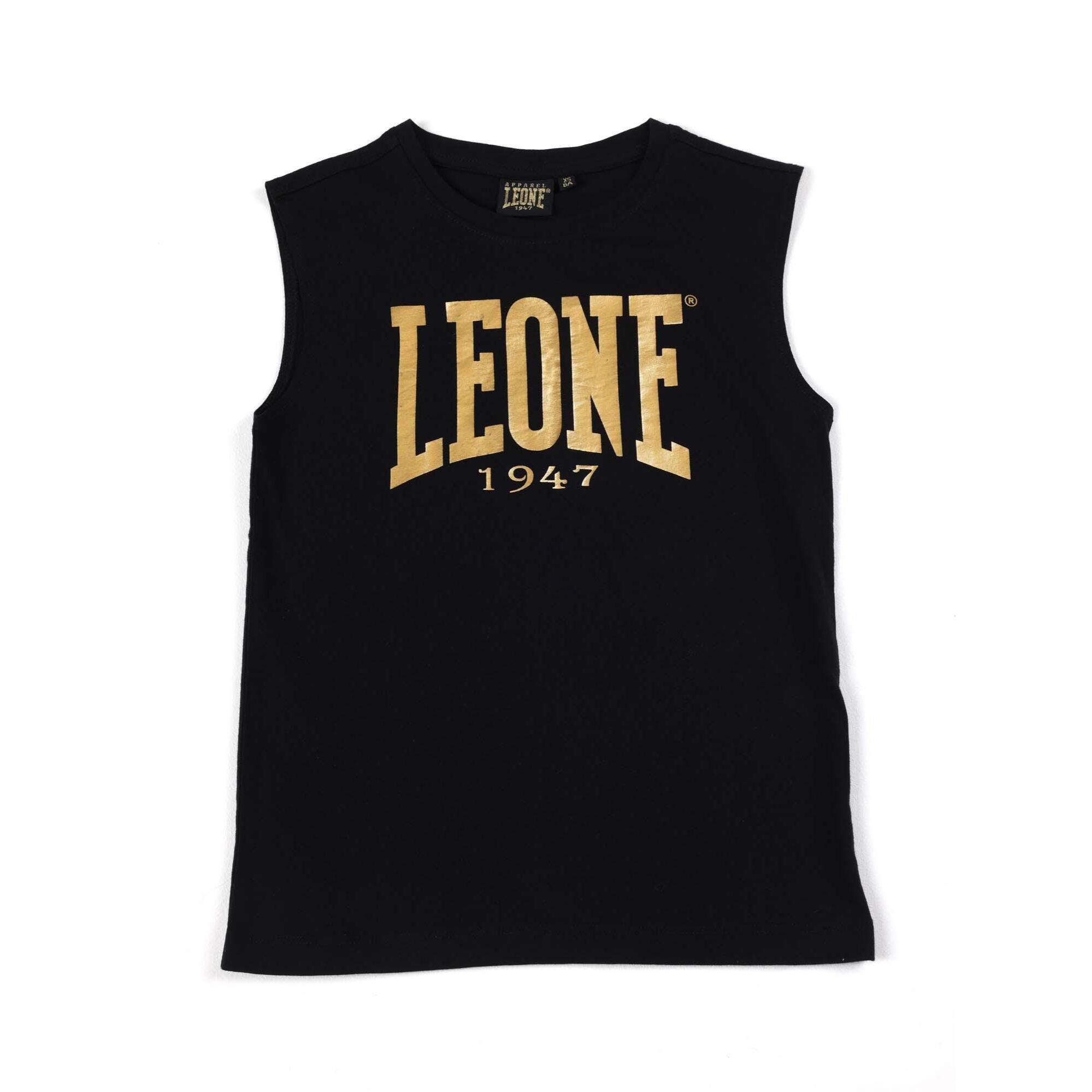 T-shirt smanicata da bambino in cotone Leone Basic