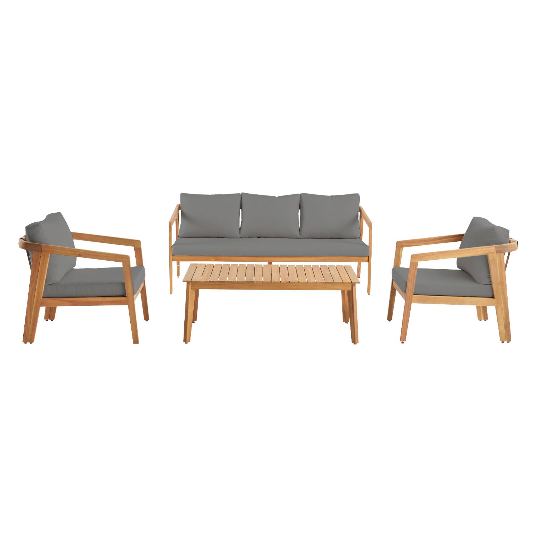 Salon de jardin 5 places bois d'acacia LOBERIA 5 PLACES