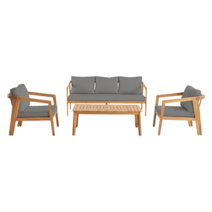 Salon de jardin 5 places bois d'acacia LOBERIA 5 PLACES