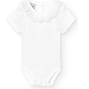 Body bebé manga corta cuello bolillo