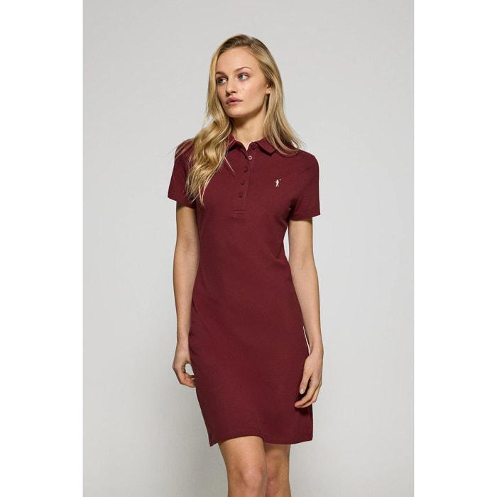 Vestito a polo granato con logo Rigby Go