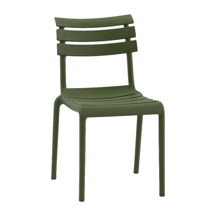 Set 2 sedie in polipropilene colore  verde oliva