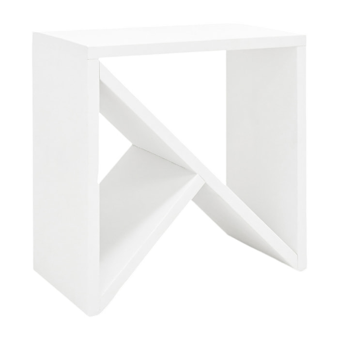 Table de chevet ou table d'appoint en bois massif ton blanc de différentes tailles