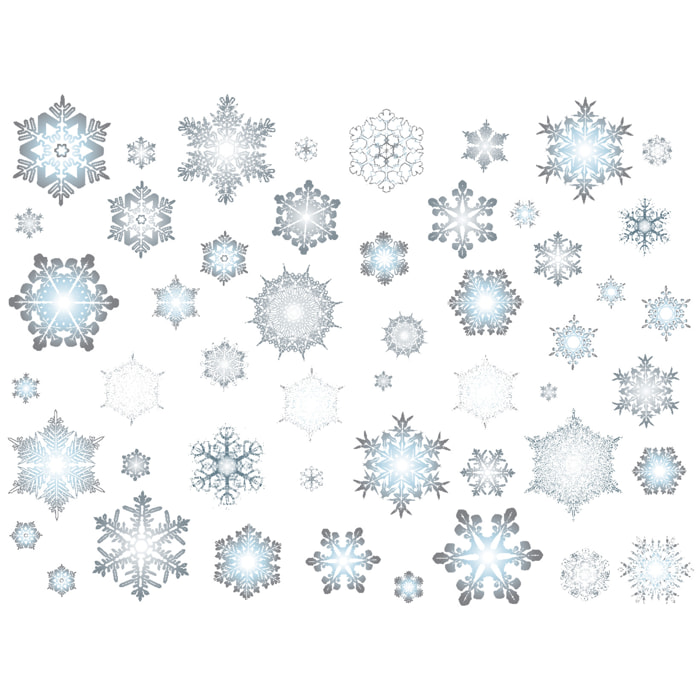 Sticker Noël flocons de neige - Autocollants stickers adhésifs noël - décoration fêtes