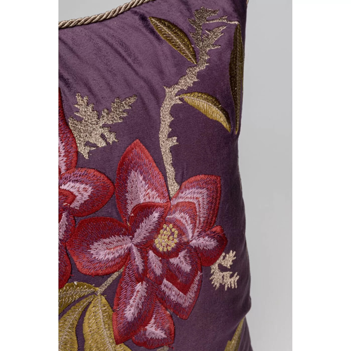 Coussin violet fleurs Kare Design