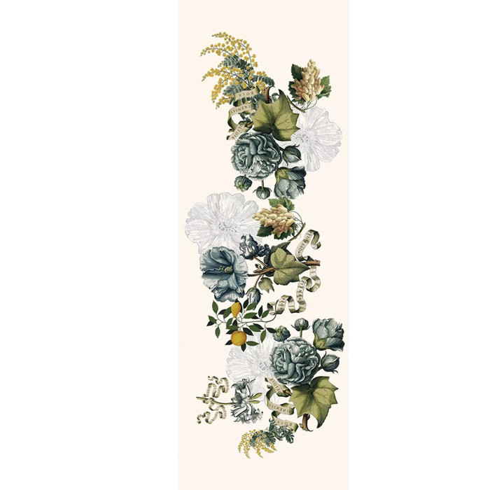 Chemin de table lin & coton lavé 190 g/m² imprimé multicolore Giardino naturel