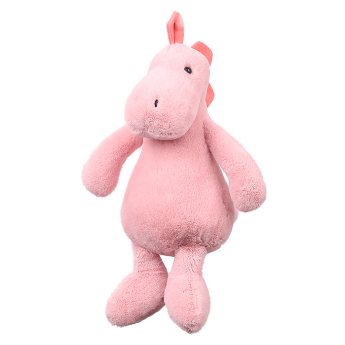 Peluche extra morbido e soffice. Design dinosauro rosa. 40 cm.