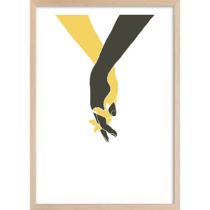 Affiche Tiens moi la main Affiche + cadre en bois - Chêne