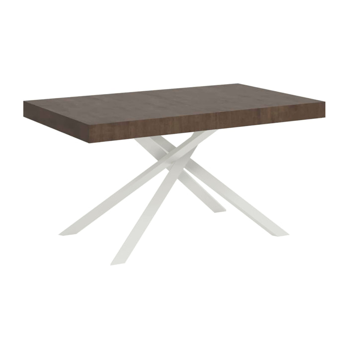 Tavolo allungabile 80x140/224 cm Karida noce gambe bianche