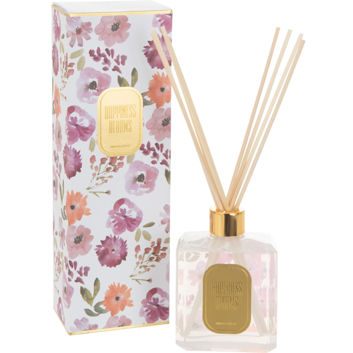 J-Line Bâtonnets parfumés Happiness Blooms - Mimosa & Rose - verre - blanc