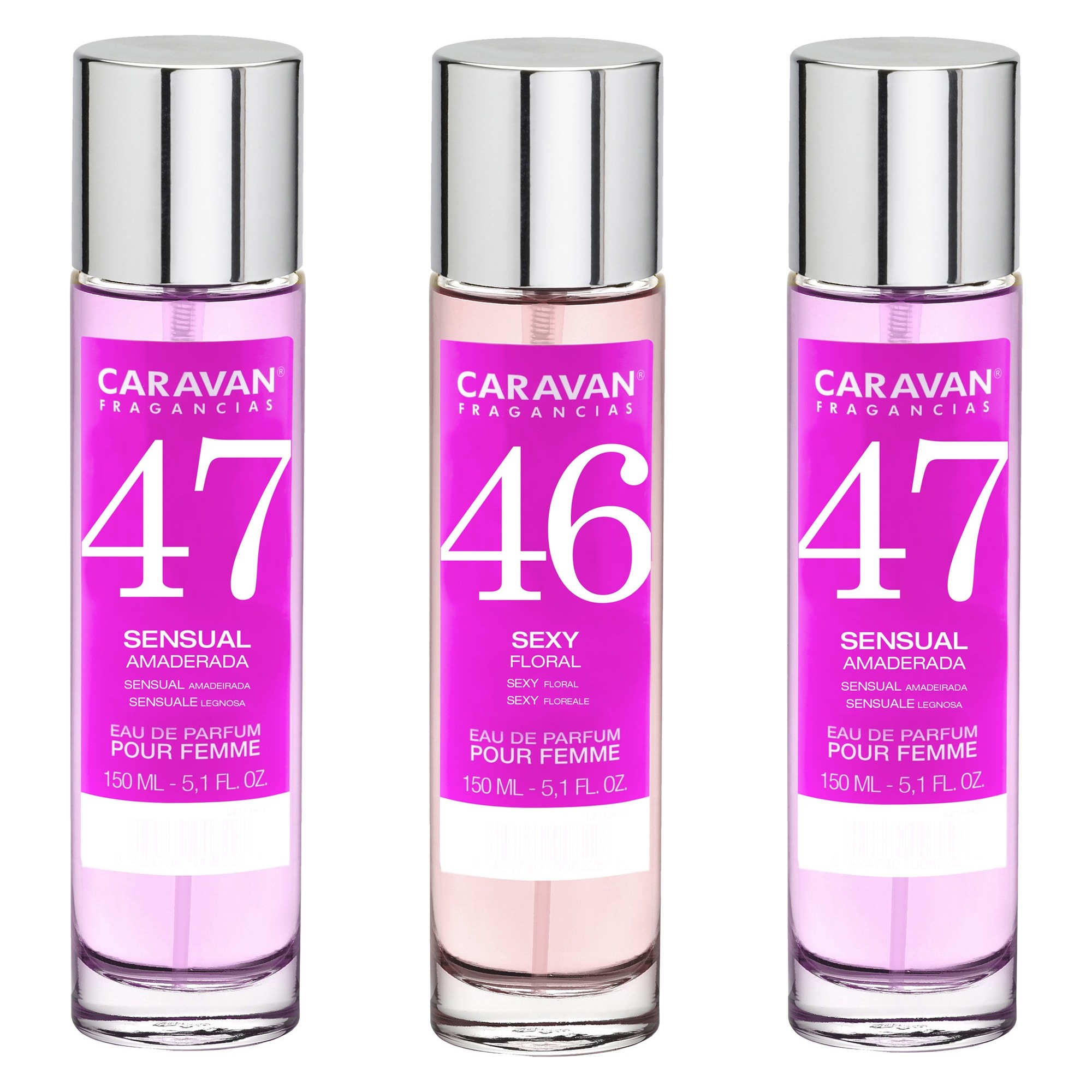 3x caravan perfume de mujer nº46 (2)nº47 - 150ml.