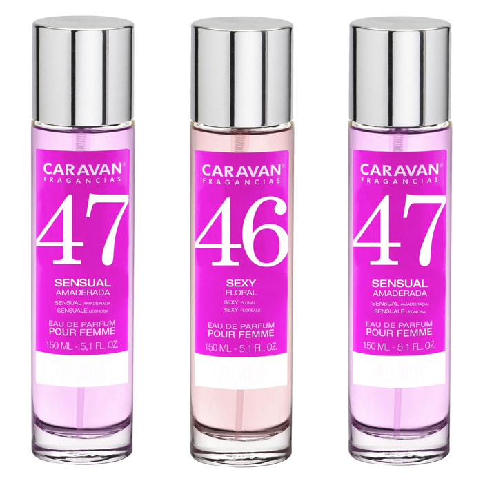 3x caravan perfume de mujer nº46 (2)nº47 - 150ml.