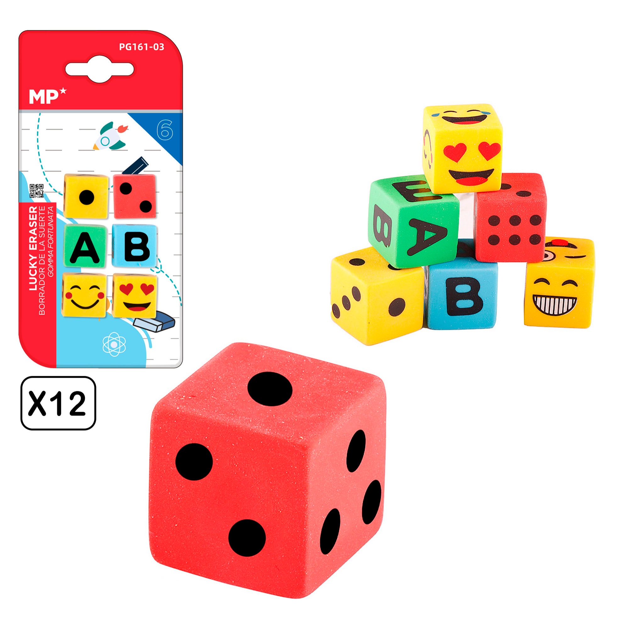 12 CONFEZIONI GOMME DA CANCELLARE DESIGN CREATIVO C 6 Uds.