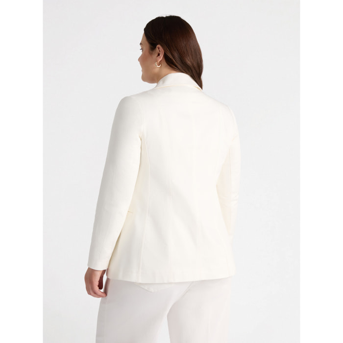 Fiorella Rubino - Blazer con dos botones joya - Blanco