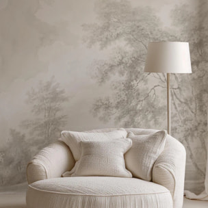 Carta da Parati Paesaggio Crema Seppia