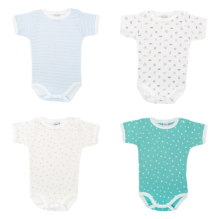 Pack 4 Body Ab. Hombro Manga Corta