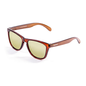 Gafas de sol OCEAN SEA - Frente marrón transparente con brazo verde transparente con revo amarillo