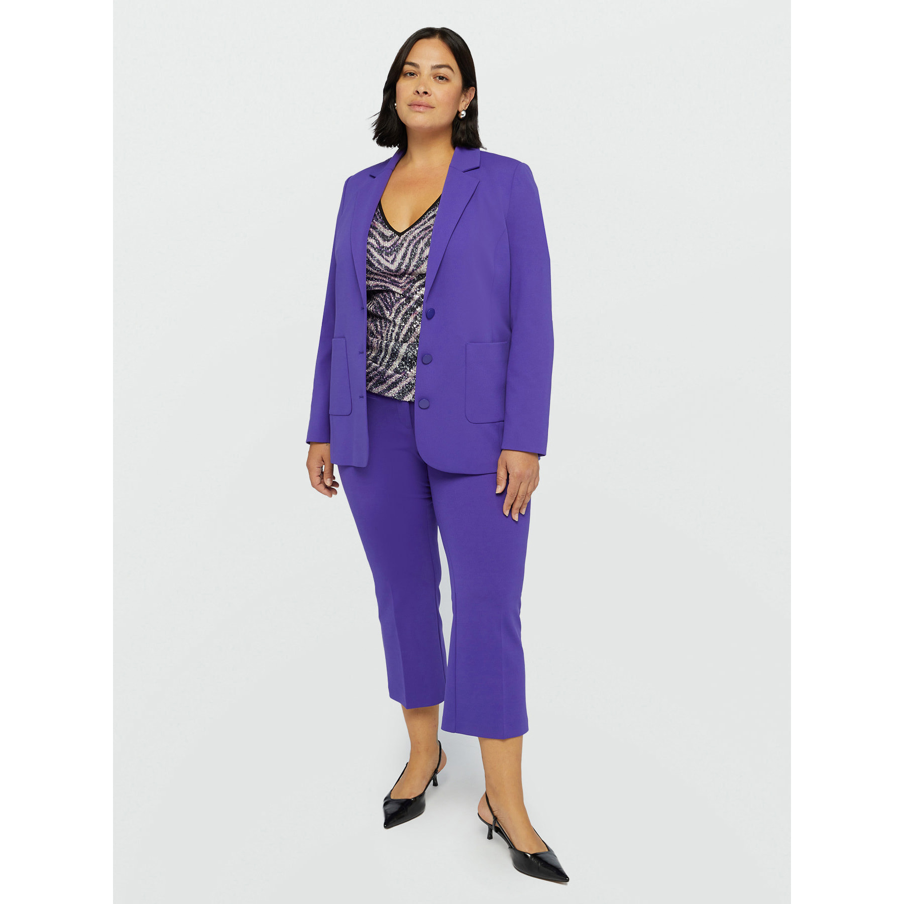 Fiorella Rubino - Blazer con bolsillos de parche - Violeta