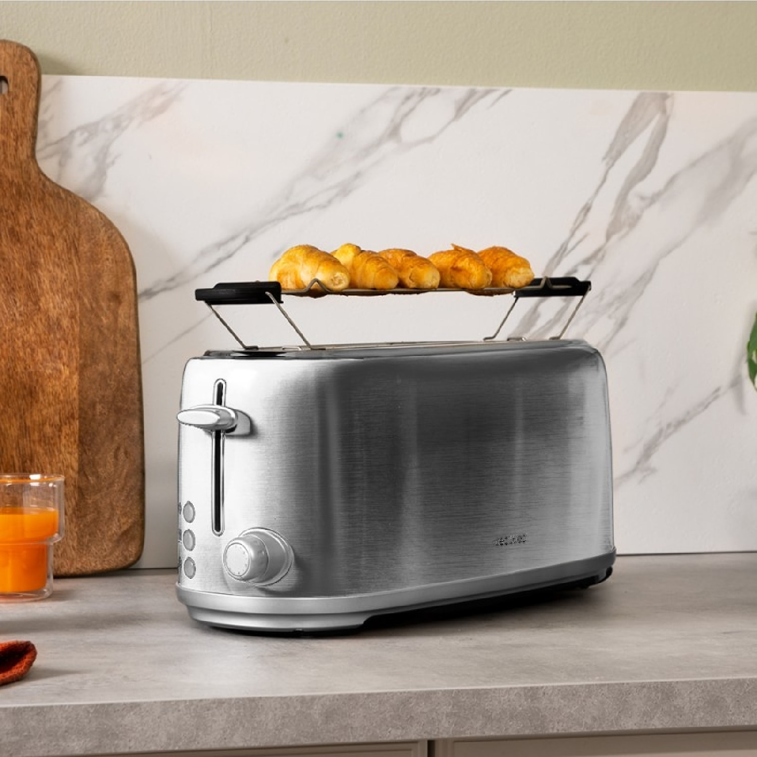 Cecotec Grille-pain vertical Toast&Taste 1600 Retro Double Inox