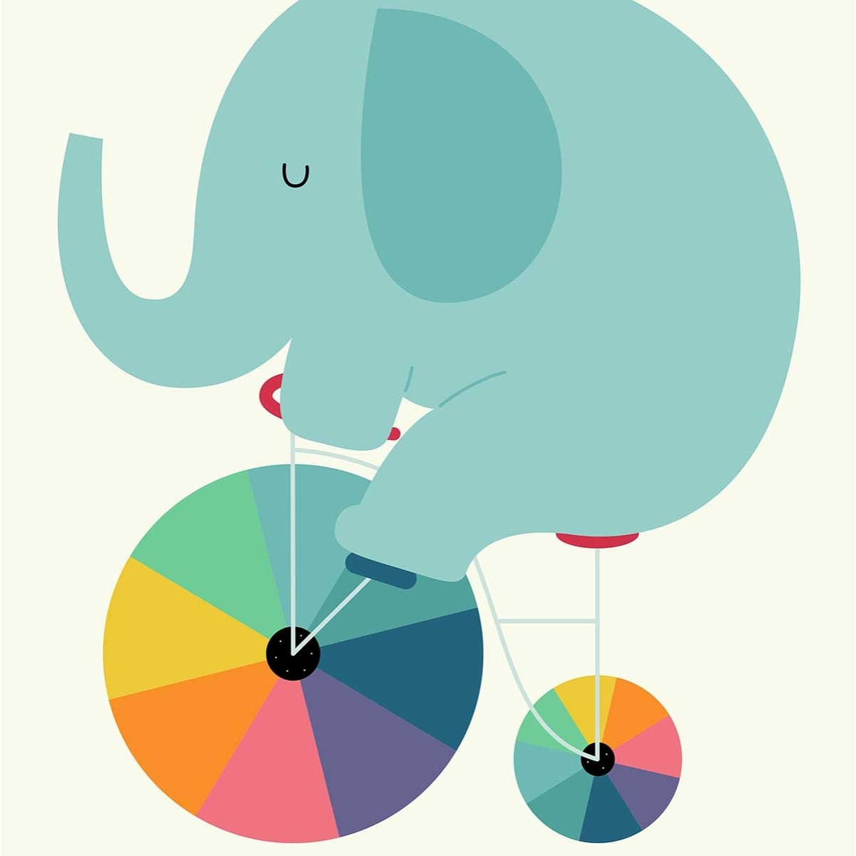 Tableau éléphant circle Toile imprimée