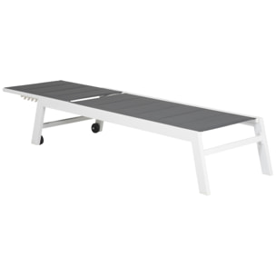 Bain de soleil BARBADOS en textilène gris - aluminium blanc