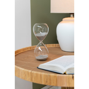 J-Line décoration sablier - verre/sable - gris - small